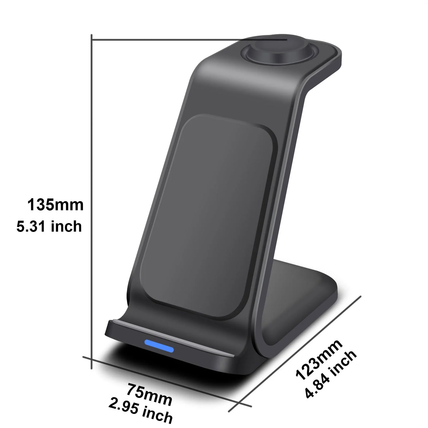 Wireless Charger 3 in 1 Fast Charging Dock Station for Samsung S23 S22 Multiple Devices Stand for Galaxy Watch 6 5 4 Buds 2 Pro - Asicalation