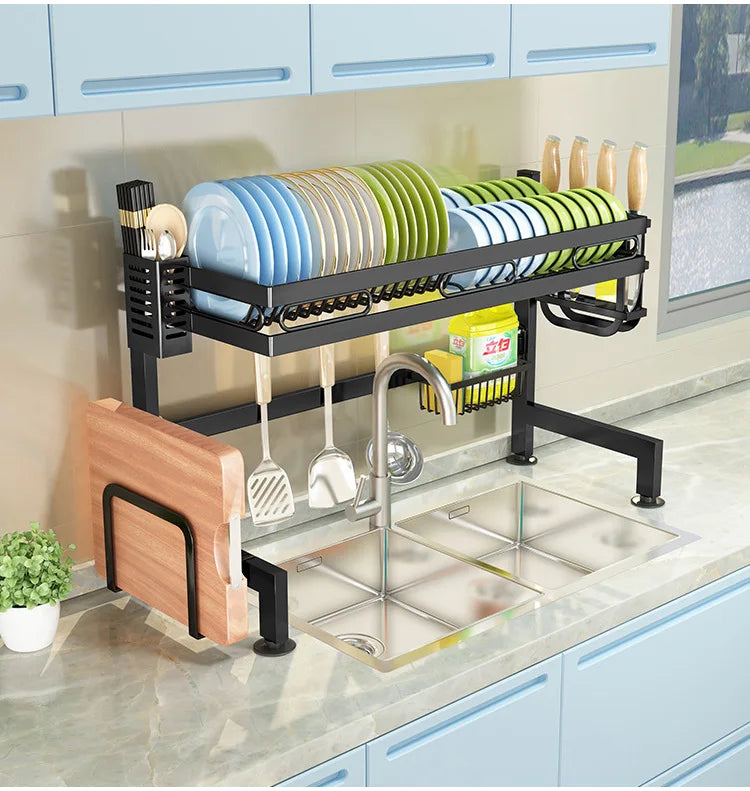 Thickening Upgrade Kitchen Shelf Above The Sink Dish Storage Rack Seasoning Tableware Draining Kitchenware kitchen accessories - Asicalation