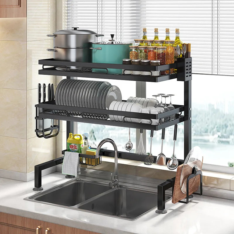 Thickening Upgrade Kitchen Shelf Above The Sink Dish Storage Rack Seasoning Tableware Draining Kitchenware kitchen accessories - Asicalation