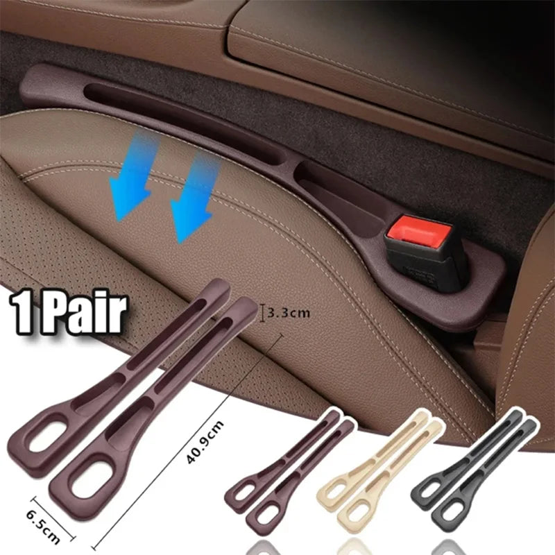 2Pcs Car Seat Gap Filler Organizer PU Waterproof Universal Car Seat Gap Anti-leak Stopper Strip 2Slot Seat Gap Storage Organizer - Asicalation