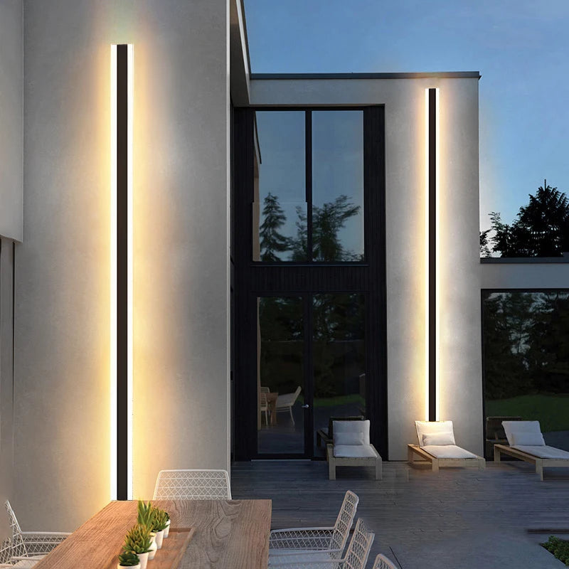 Modern Waterproof Outdoor Long Strip LED Wall Lamp